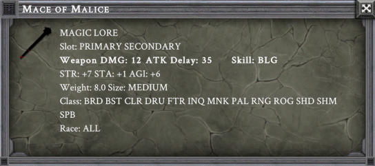 MACE OF MALICE item card